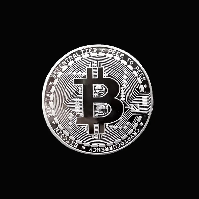 NEW Gold/Silver with Shell Plated Bitcoin Coin Collectible Art Collection Gift Physical Commemorative Casascius Bit BTC Metal Antique Collection