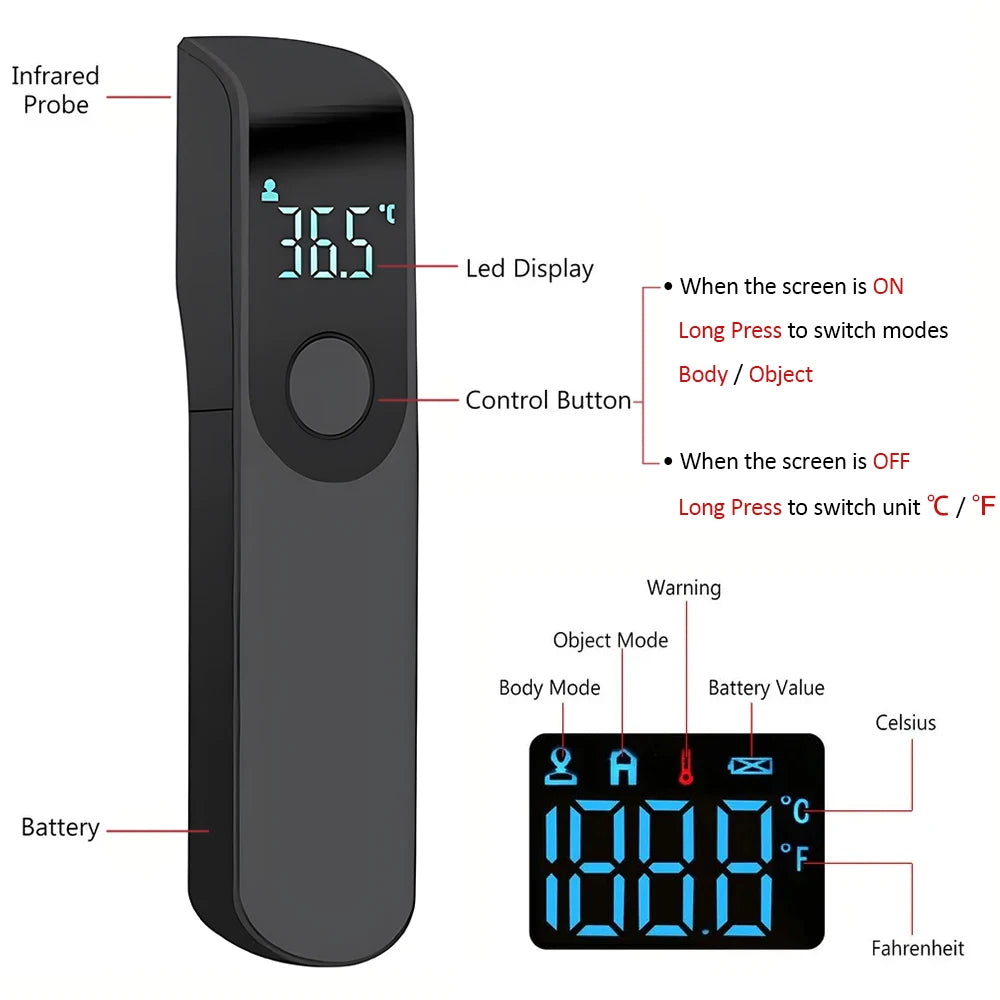 NEW Arrivals 2PCS Set Medical IR Fever Thermometer Digital Ear Thermometer Child Adult Non-Contact Body Temperature or Mini Oximeter Blood Oxygen Tool Health Care Supplies