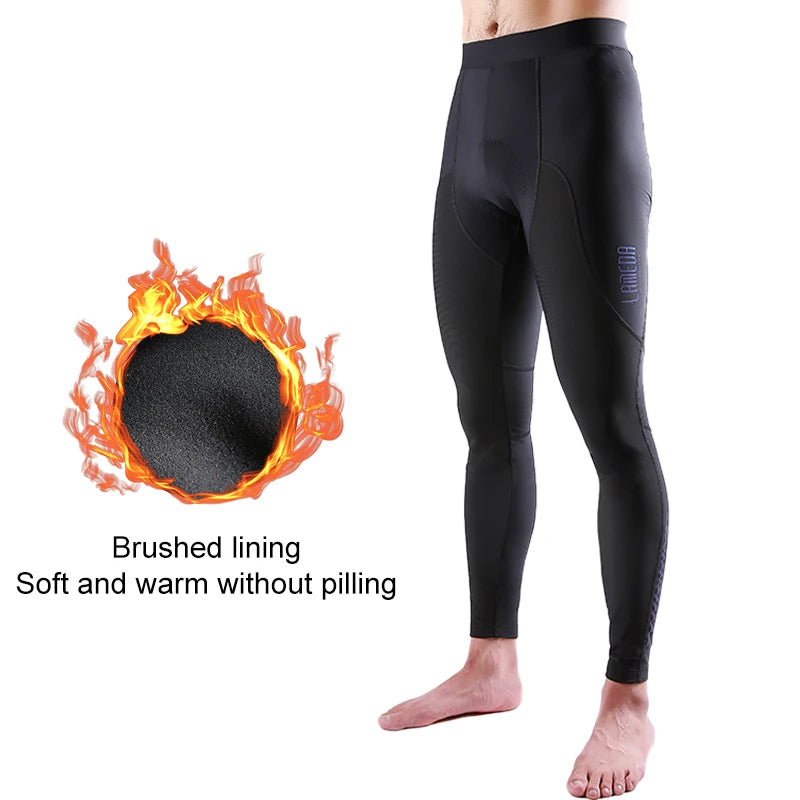 Original LAMEDA S-2XL UK Size Thermal Fleece Cycling Winter Warm Pants Man Winter Men's Bib Pants Windproof Road Bike Trousers Padded Bicycle Leggings MTB Clothing