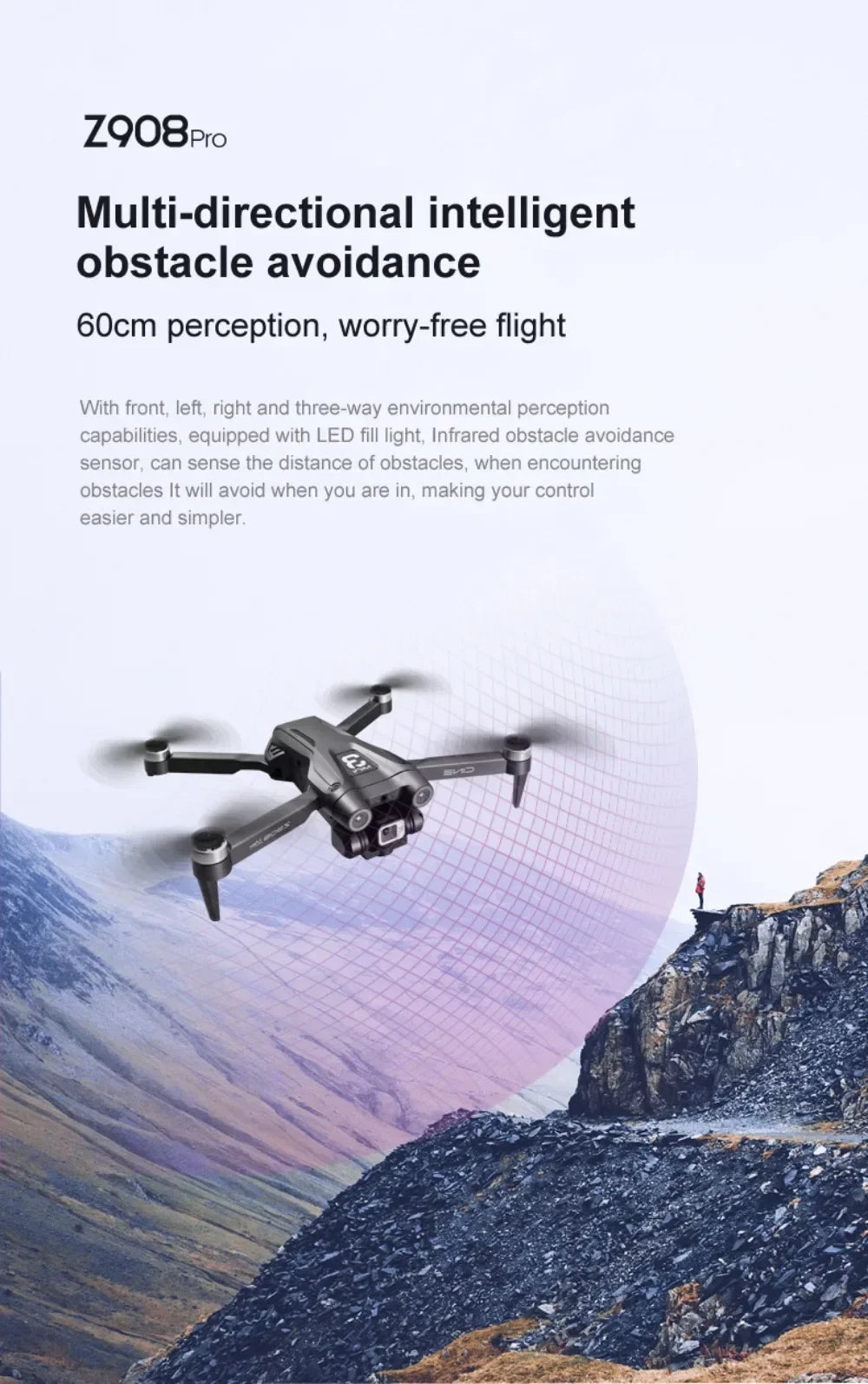 NEW Arrivals 3000M 2 Cameras + Battery Set Xiaomi Mijia Z908 Pro /MAX 8K Professional Camera Drone ESC Professional 4K Drone Optical Flow Localization 3sided Obstacle Avoidance Quadcopter Drone