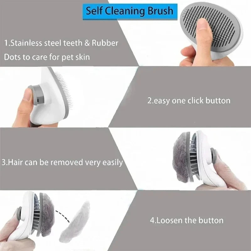 NEW Arrivals Pet Dog Brush Cat Comb Self Cleaning Pet Hair Remover Brush For Dogs Cats Grooming Tools Pets Dermating Comb Dogs Accessories