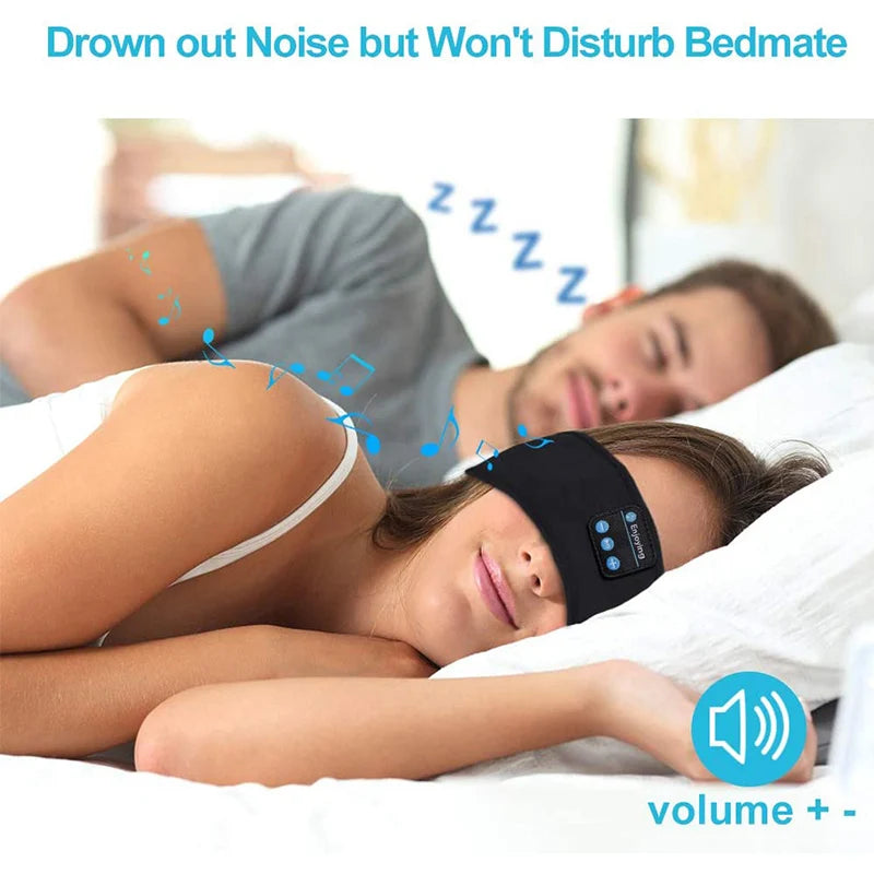 NEW Arrivals Wireless Bluetooth 5.0 Earphone Sleeping Band Music Headphones Soft Elastic Comfortable Eye Mask Sleep Headset for Side Sleeper