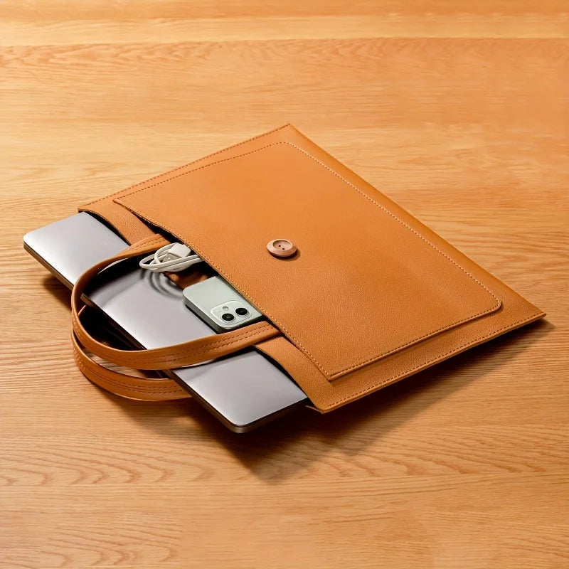 High Quality Leather Lightweight Laptop Tablets Bag/Business Travel Bag Briefcase, Large Capacity Storage Bag ,Applicable MacBook Air 13 Pro Max Huawei 15.6 Inch Computer Accessories Electronics Supplies