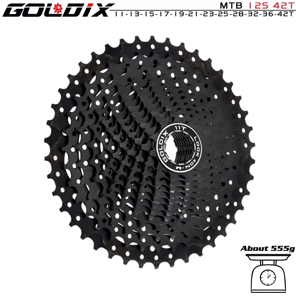 NEW Black MTB Cassette 8/9/10/11/12 Speed 40/42/46/50/50T K7 8/9/10/11/12v Bicycle Freewheel Bicycle Sprocket for Shimano HG Bicycle Accessories Sports Supplies