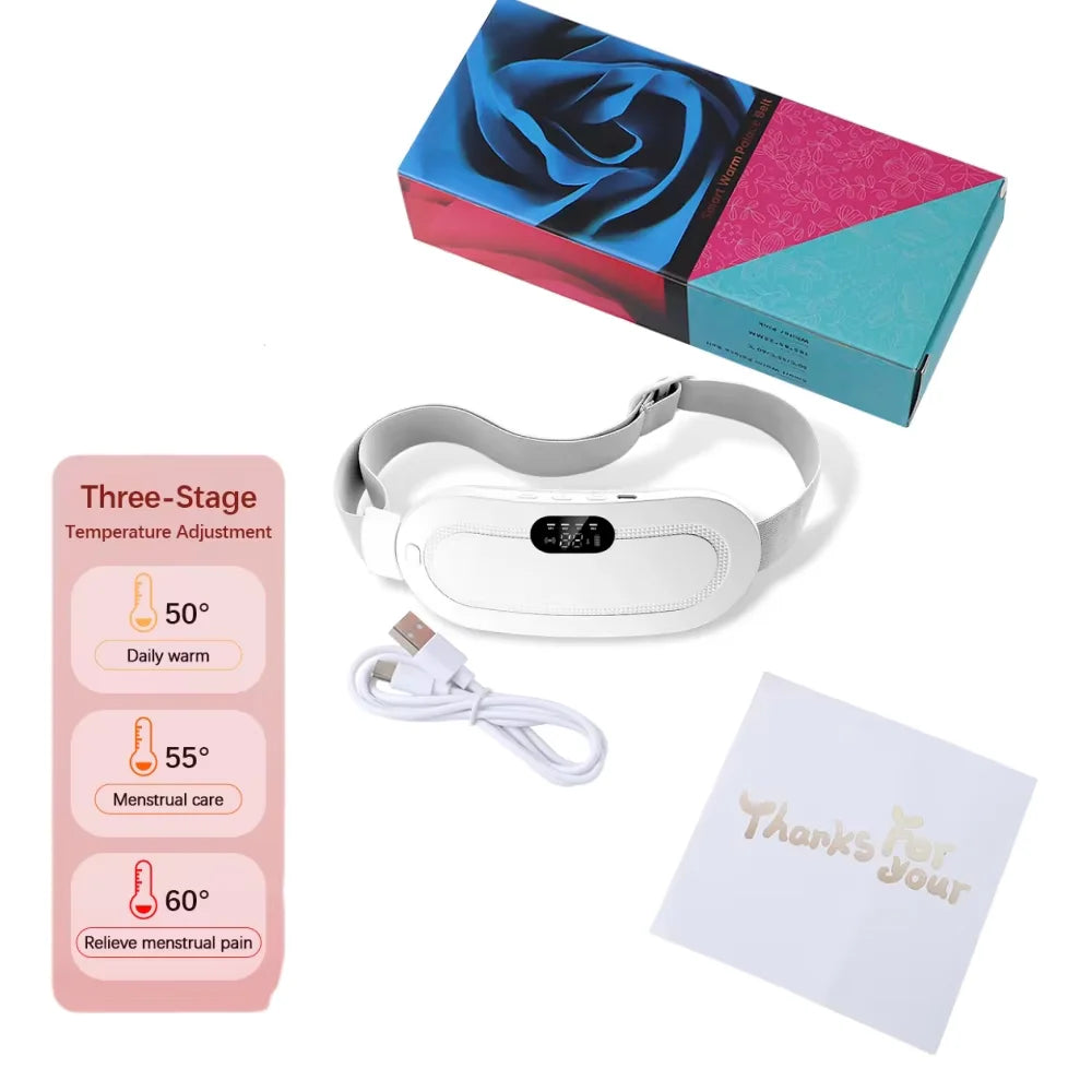 NEW Electric Heating Pad Menstrual Cramp Massager Belt Women Period Care Hot Compress Device Vibration Abdominal Ulter Warmer Belt Women Personal Care Health Care Hygiene Supplies