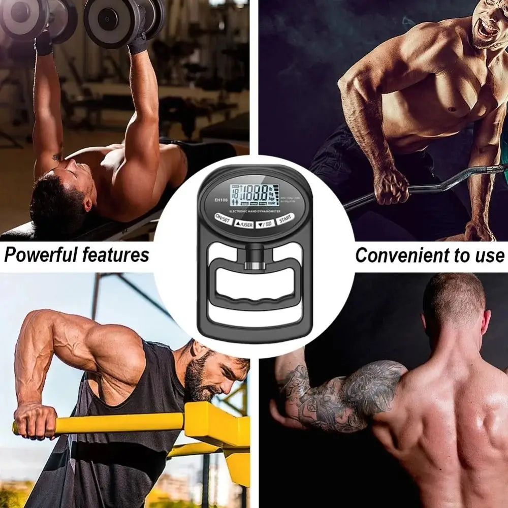 NEW 265Lbs/120Kg Grip Strength Tester LCD Screen Hand Grip Digital Hand Dynamometer USB Grip Strength Meter for Power Training Sport Accessories