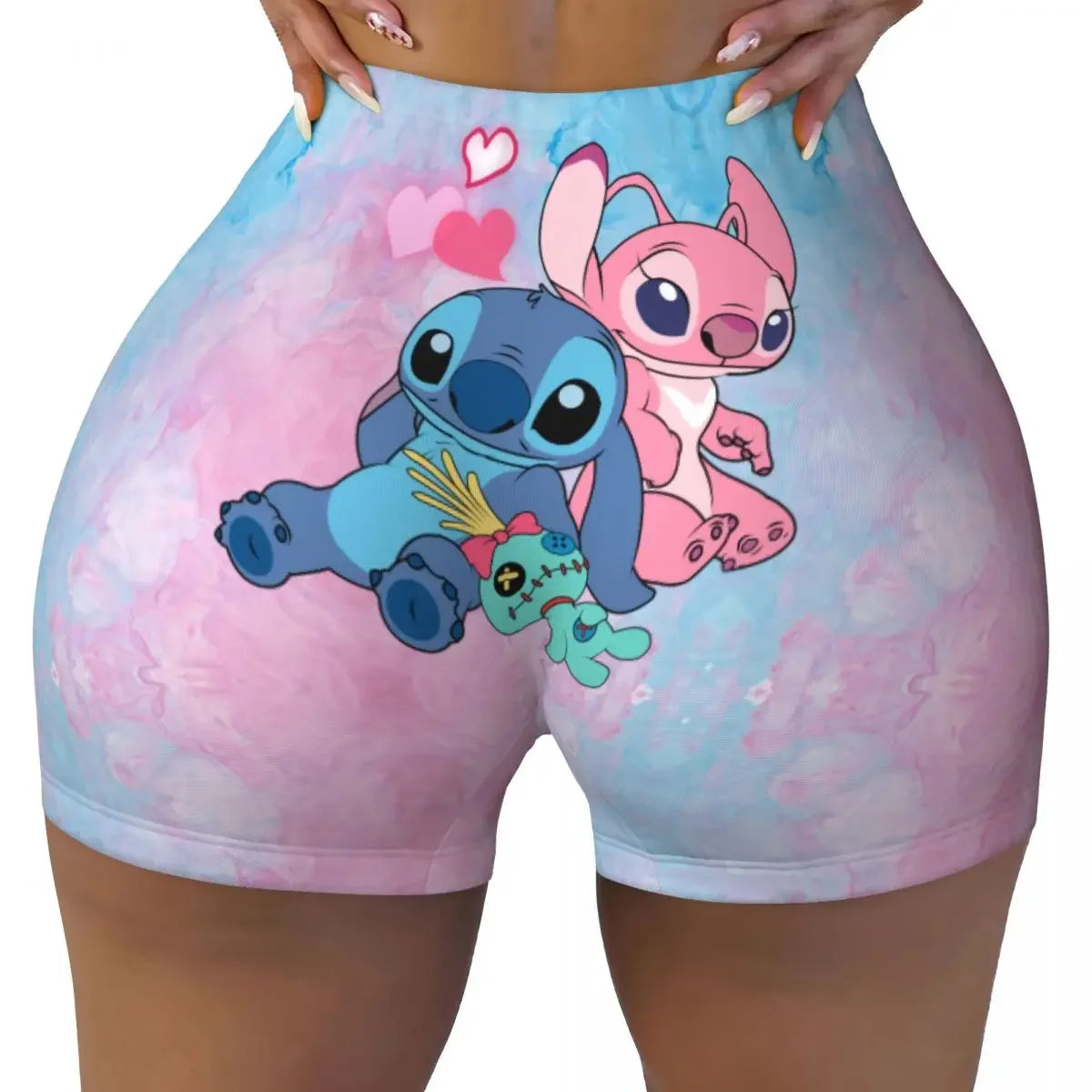 NEW Arrivals S-2XL Women's Stitch Anime Workout Yoga Shorts I Tried Gym Athletic Volleyball Biker Shorts Girls Sports Apparel Accessories
