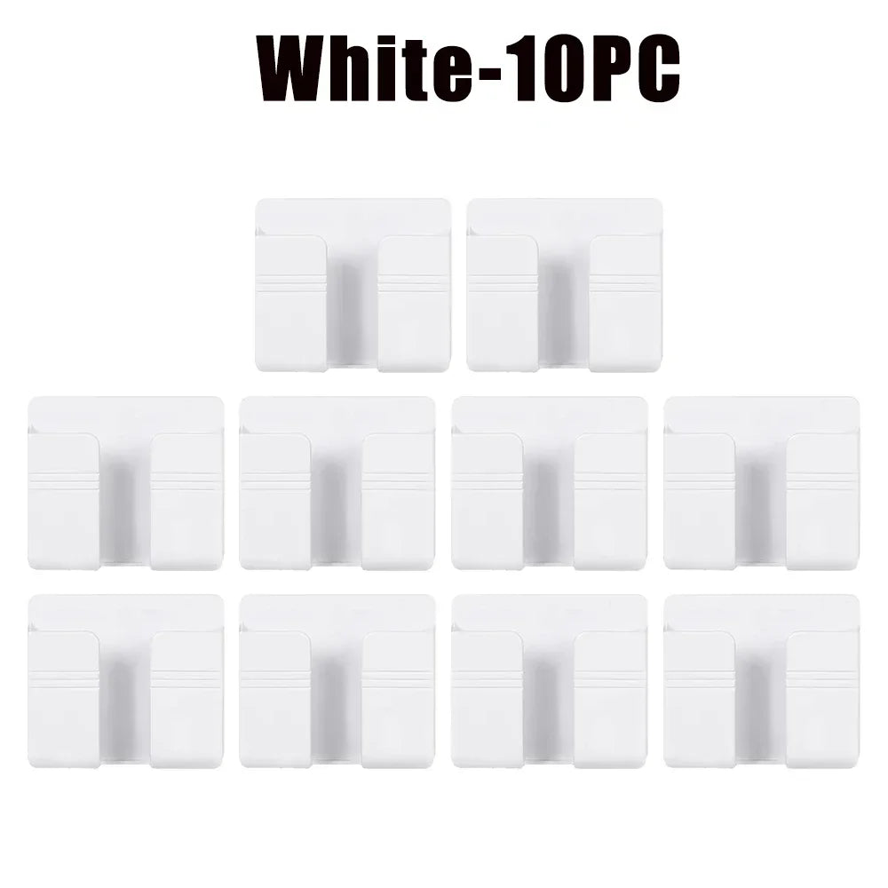 NEW Arrivals 40PCS Set Multifunctional Wall Mount Phone Holder Charging Station Storage Dock Organizer Box Remote Control Shelf Bracket Home Office Mobile Phones Accessories