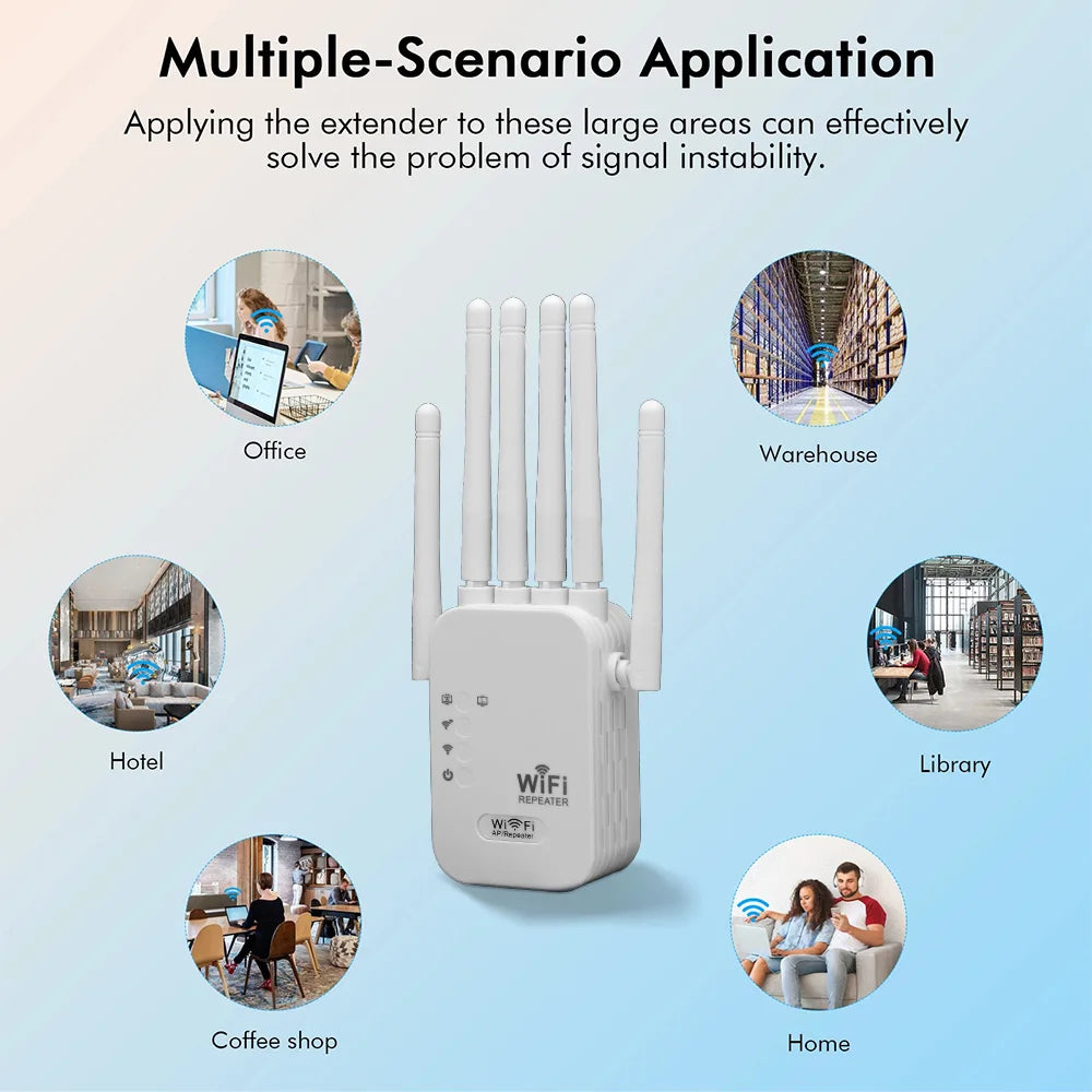 NEW Arrivals 300Mbps Single frequency Wi-Fi Repeater Wireless WIFI Extender Wi-Fi Booster 2.4G Network Amplifier 360° Full Coverage Signal Home Electronic Supplies
