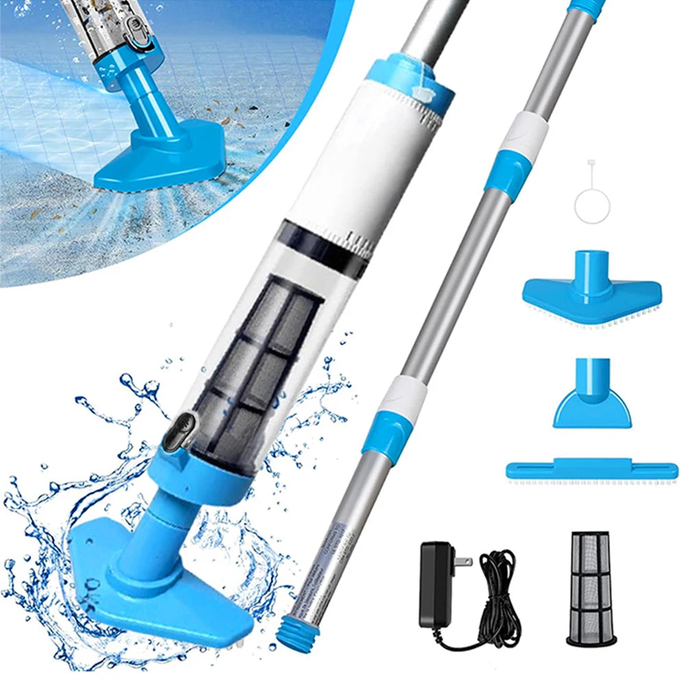 NEW 3 in 1 Set Professional Cordless Rechargeable Water Pool Vacuum Cleaner Handheld Pool Cleaner Suitable For Spa Center Bathtub Sand Debris Home Cleaning Supplies