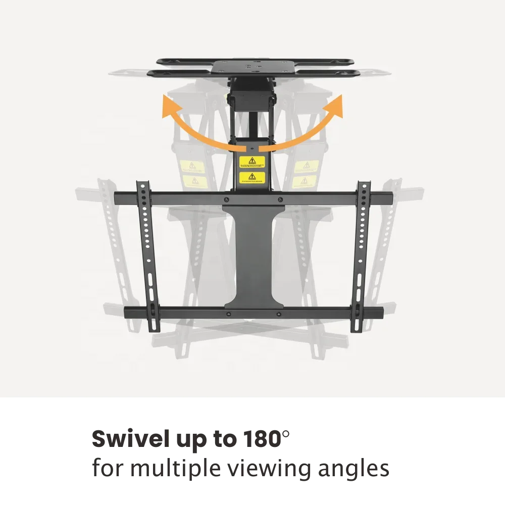 Adjustable Remote Control Retractable Motorized Lift Flip Down Pitched Roof Ceiling Folding Electric TV Wall Bracket Mount