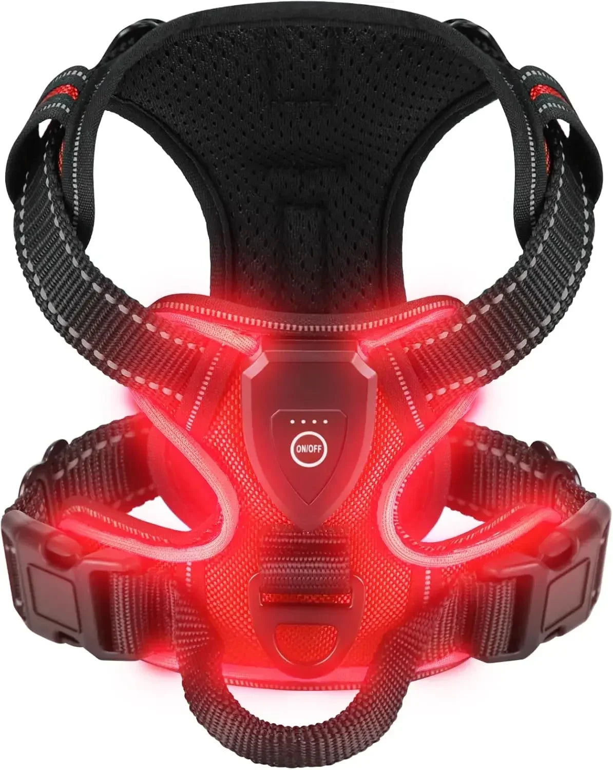 NEW Arrivals LED Light Up Dog Harness No Pull Adjustable Rechargeable Pet Luminous Vest Harness Small Medium Large Dogs Outdoor Night Walking Running Pet Supplies