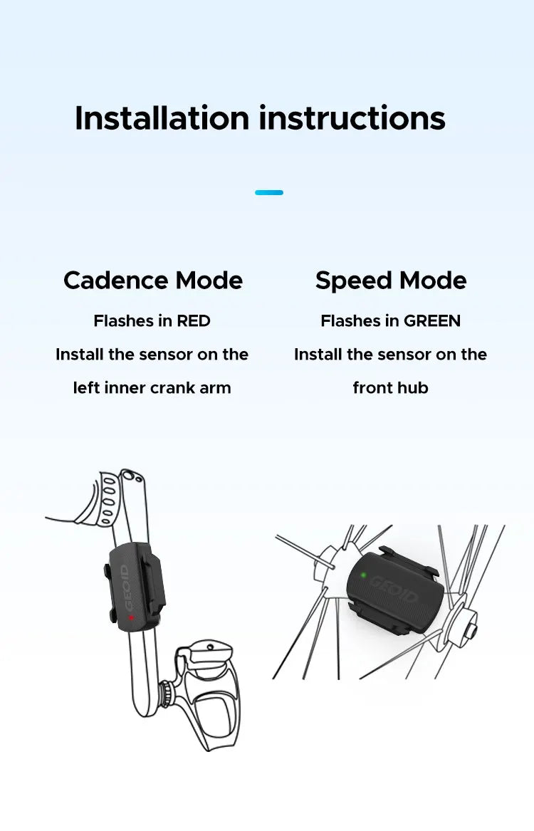NEW 2PCS Set + HS500 Kit + CS600 Smart Cycling Speed and Cadence Sensor Bluetooth 5.0/ANT+ Dual-Mode Transmission Waterproof Bike Speed Sensor Bicycle Parts Accessories Sports Supplies