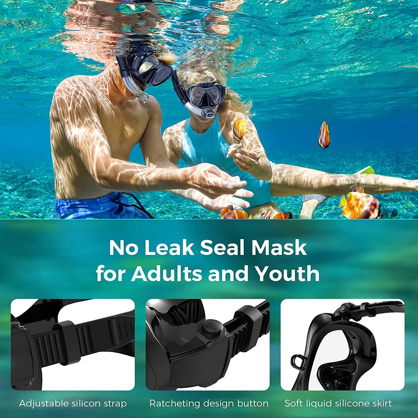 Scuba Mask Snorkel Tube Set Diving Mask Anti-Fog Swimming Snorkeling Goggles with Mount For GoPro Underwater Sports Camera