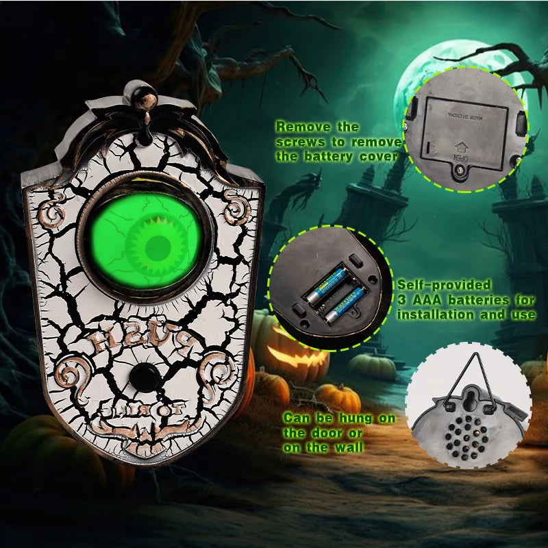 4-8Pcs Halloween Sounding One-eyed Doorbell Decoration Glowing Eyeball Horror Doorbell Bar Secret Room Haunted House Trick Props