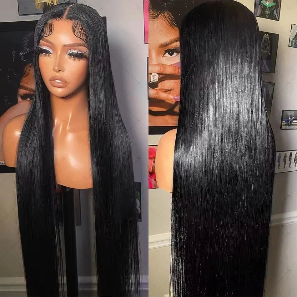 NEW Arrivals From Brazil 22-34Inches 200 Density 13x6 HD Transparent Human Hair Lace Frontal Wig 13x4 HD Bone Straight Lace Front Wig 4x4 360 Pre Plucked Lace Wigs Women Hair Care Accessories