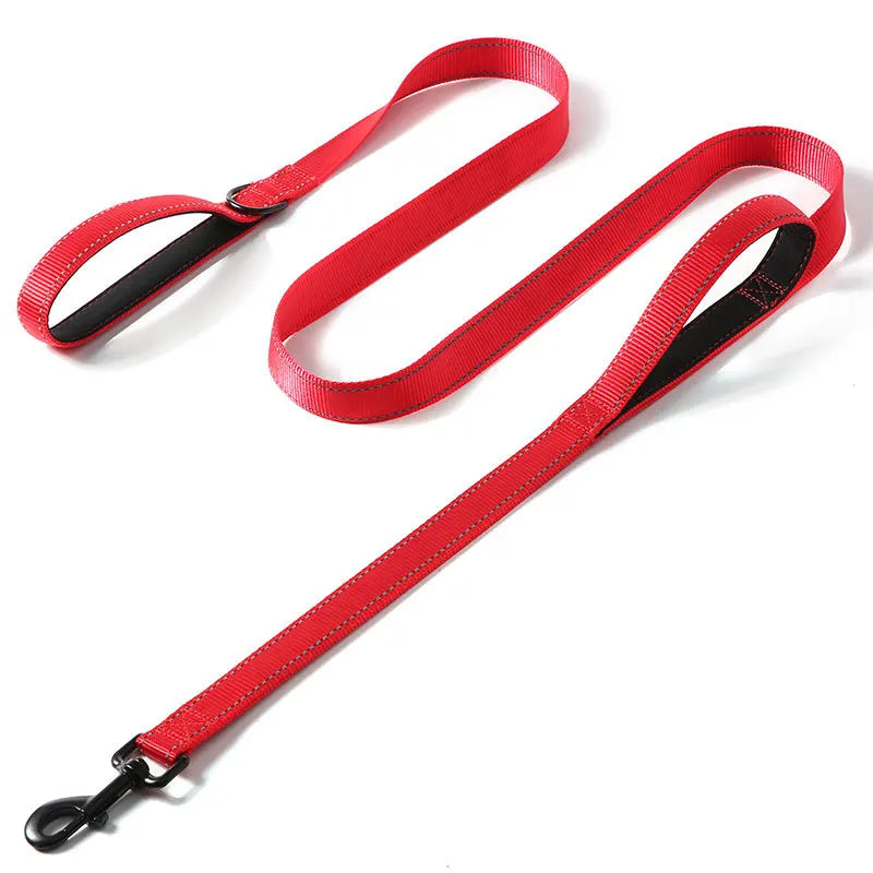 NEW Arrivals 9 Colors 1.2/1.5/1.8m Two Handle Heavy Duty Double Handle Nylon Dog Leash For Training Control Guard Rope Walking Cats Dogs Harness Lead Pets Accessories
