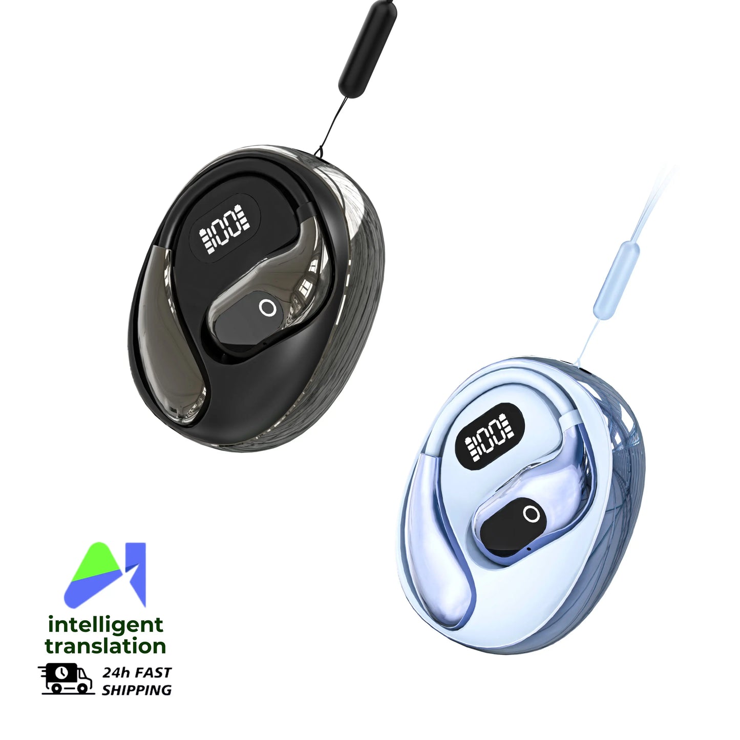 NEW Arrivals AI Translator Earphones 144 Languages Translation Headphones Wireless Bluetooth Headset for Business Office Travel Aboard Sport Earbuds
