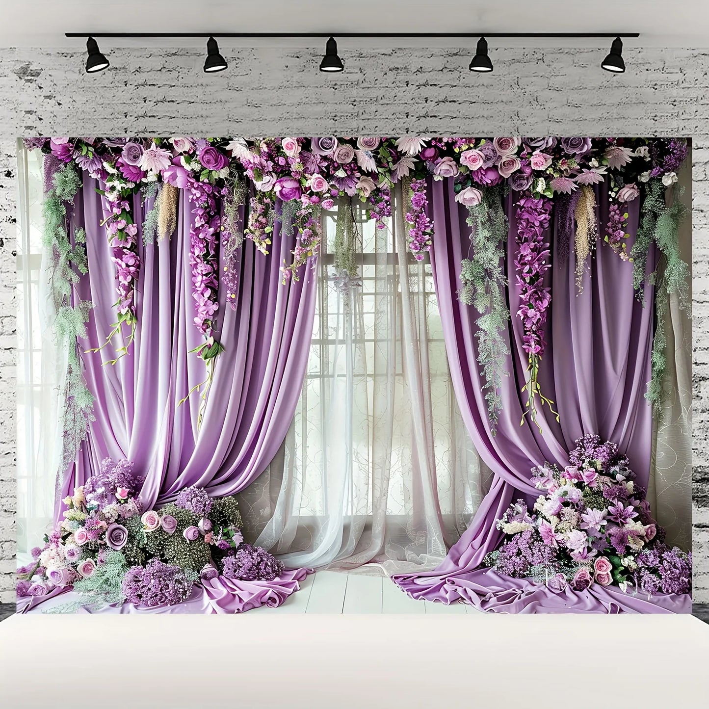 1 Piece of Polyester Purple Curtain Background - Multifunctional Photography for Weddings, Parties, and Global Holidays