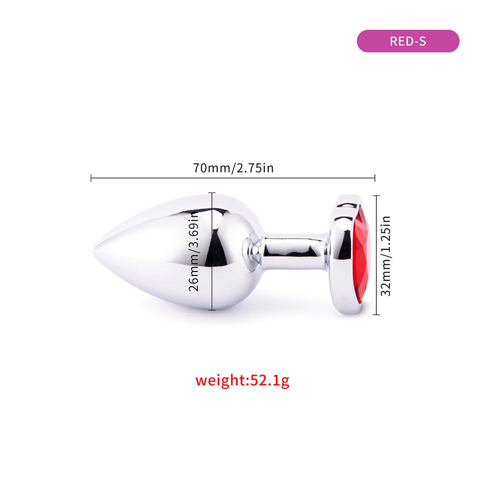 3 Sizes Anal Plug Mini Heart Smooth Metal Stainless Steel Crystal Butt Plug Stimulator Smaller Anal Sex Toys For Men Women Anus