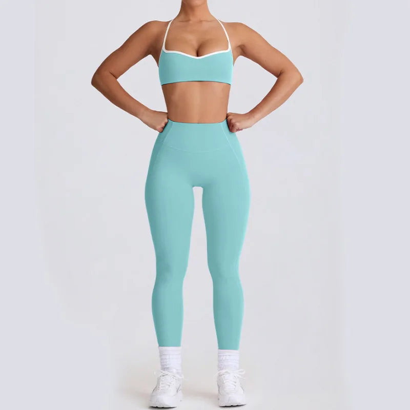 NEW Arrivals 2 PCS Set 5 Colors Tracksuit Women Yoga Set Nude Feeling Workout Set Gym Clothes Push Up Fitness Running Sportwear Sport Girls Bra Leggings Suit