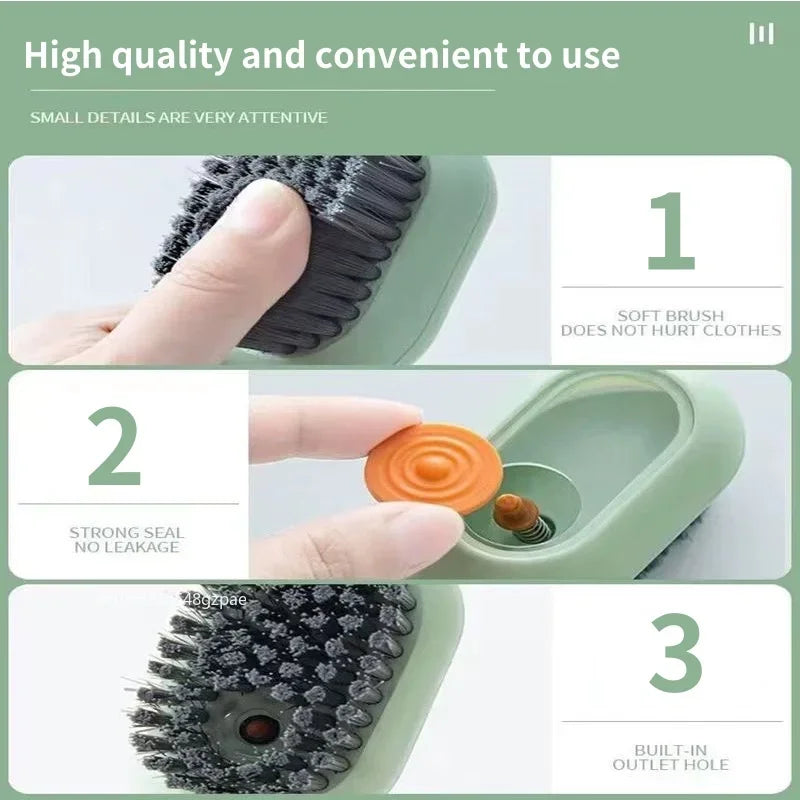 NEW Arrivals 3PCS Set Multi-Function Automatic Liquid Discharge Cleaning Brush–Shoe Brush & Clothes Cleaner, Perfect Household Cleaning Tool