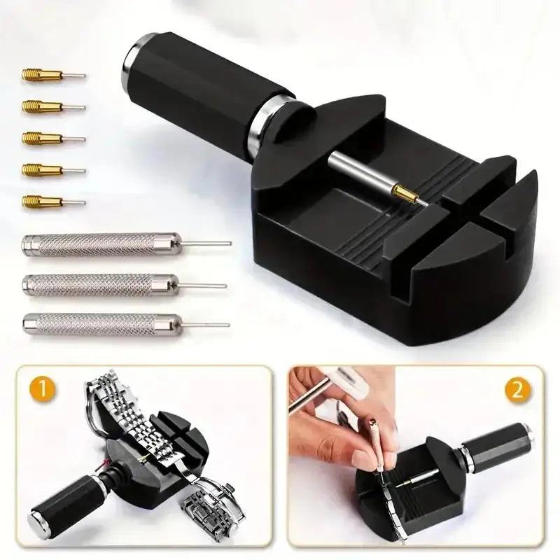 NEW Arrivals 11PCS Set Watch Repair Tool Strap Band Adjuster Tool With Pin Watch Bracelet Necklace Link Pin Remover Tool Watch Regulator Tool Easy To Use Jewelry Accessories