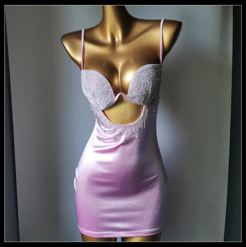 2025 Newest Fashion 4 Colors Swimwear Bar Bikini Diamond Bikini Crystal Bikini Skirt Handmade Diamond Bikini Crystal Skirt Ladies Luxury Beach Wear