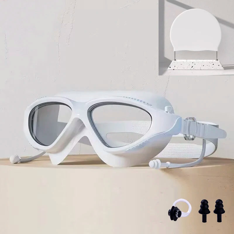 NEW 3 Colors Large Frame Women Men Swimming Goggles Anti-Fog Professional High-Definition Swimming Goggles Adjustable Wide Field of Vision Swimming Beach Water Pool Accessories Sports Supplies