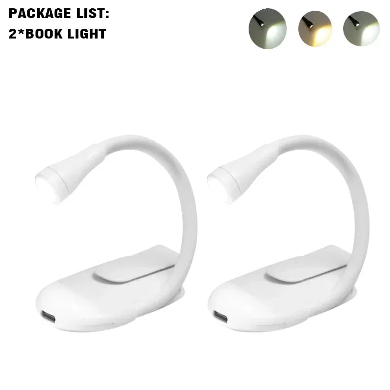 NEW Arrivals 5~10PCS Set Mini Book Light Laptop Keyboard Portable Clip Night Light USB Charging LED Dimmable Bedroom Eye Protect Camping Clip 360° Flip Book Lamp