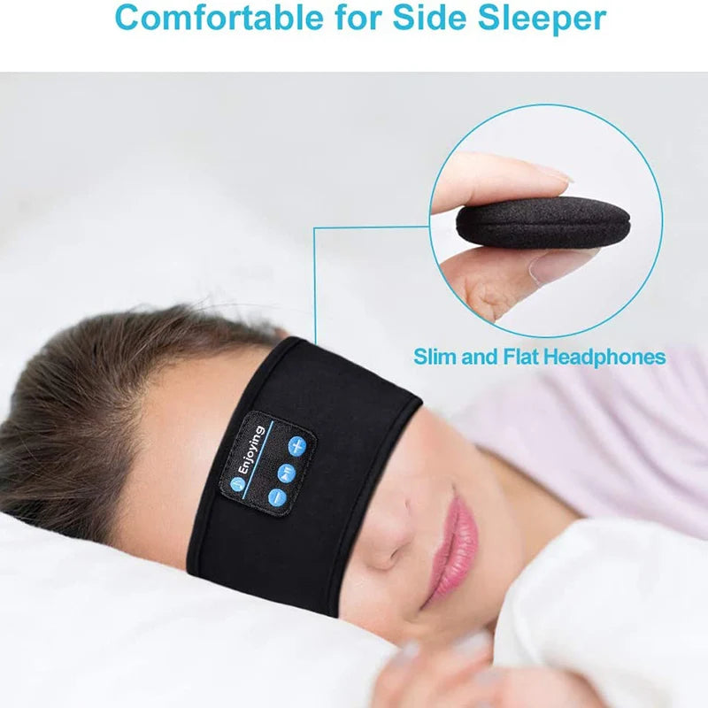 NEW Arrivals Wireless Bluetooth 5.0 Earphone Sleeping Band Music Headphones Soft Elastic Comfortable Eye Mask Sleep Headset for Side Sleeper