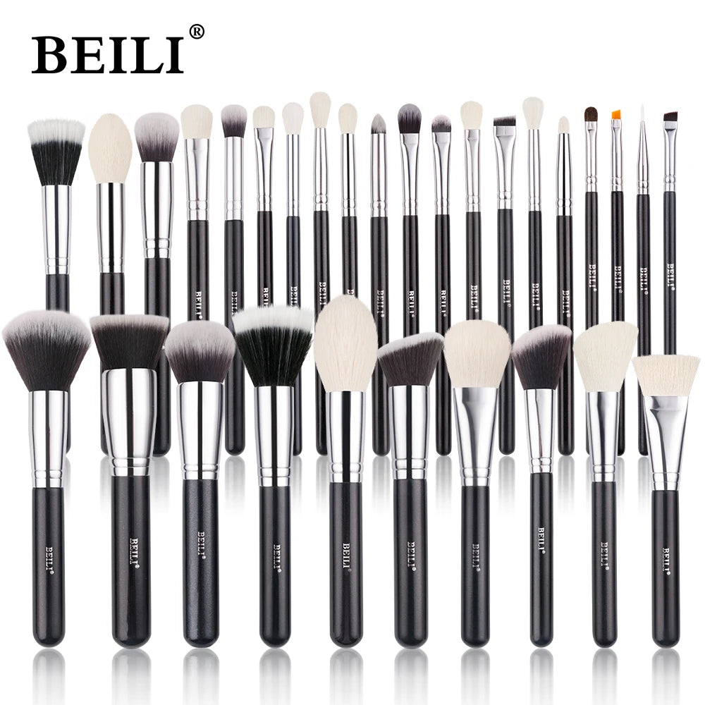 Black Makeup brushes set Professional Natural goat hair brushes Foundation Powder Contour Eyeshadow make up brushes