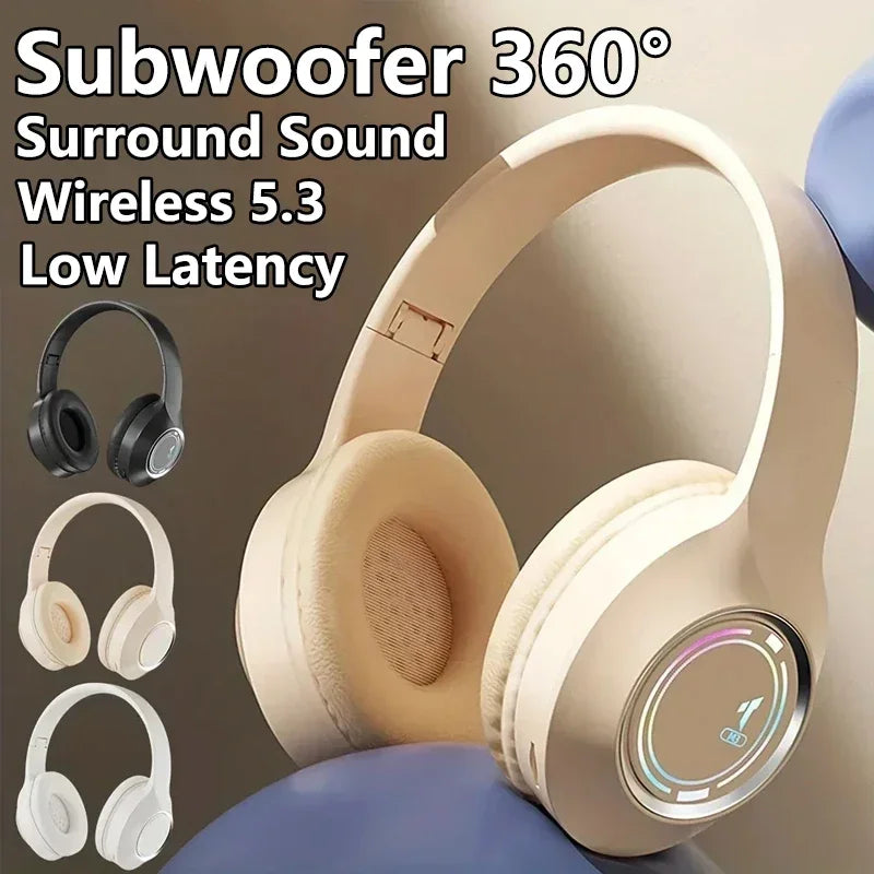 NEW!!!! 5.2 Cool M3 Headset Bluetooth Earphones Foldable Glowing Card Insertion Stereo Sound Long Battery Life Sports Supplies