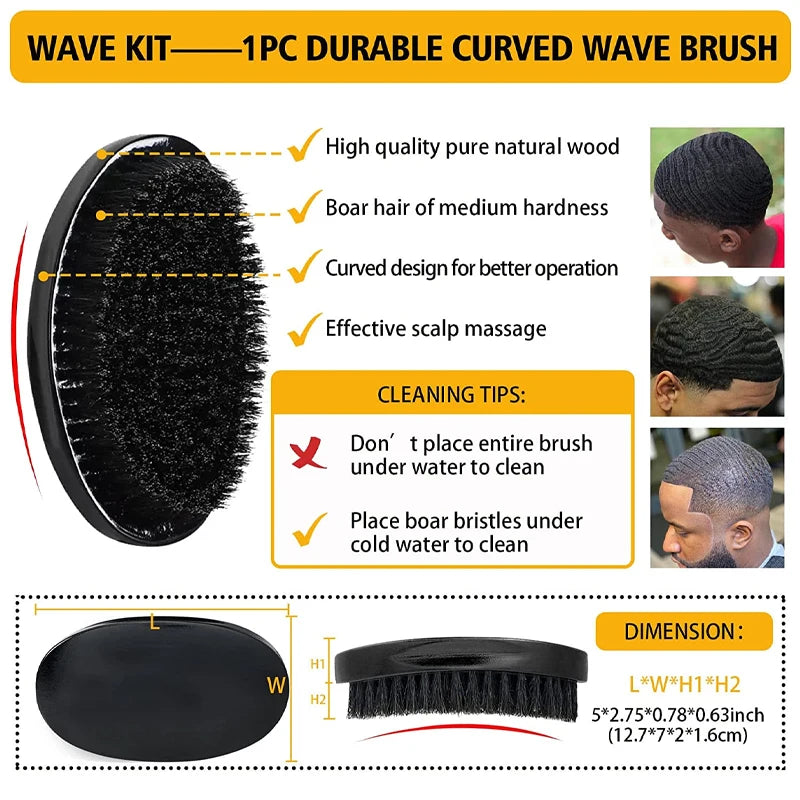 GOIPLE Deep Waves Control Pomade Natural Silky Shine Style 360 Wavy Hair Oil With Brush Sport Waves Cream For African Black Men