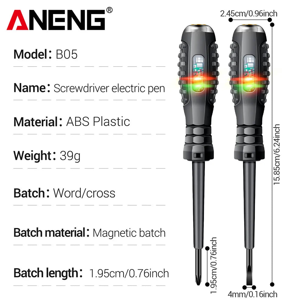 NEW B05 Word/Cross Screwdrivers Neon Bulb Indicator Meter Electric Pen Insulated Electrician Highlight Pocket Tester Pen Tools