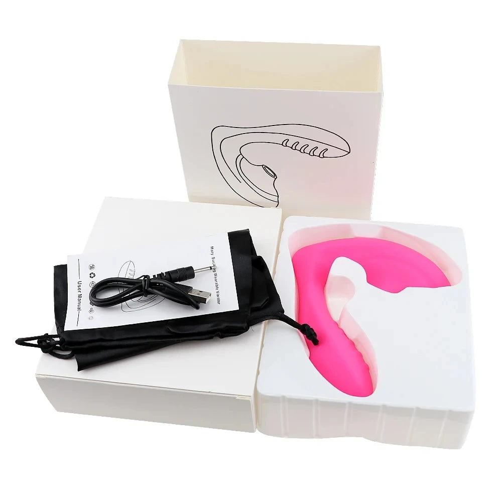 NEW Arrivals 2 in1 Clitoris Sucking Nipple G-Spot Stimulation Vibration Female Sex Toy Vaginal Dildo Panties Remote control Vibrator Adult Sex Store Supplies