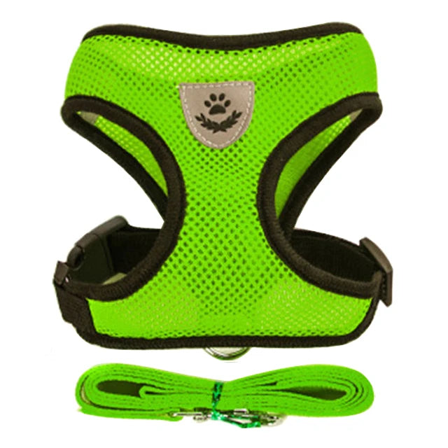 NEW Cat Harness Adjustable Vest Walking Traction Rope Set for Dog Collar Breathable Mesh Harness for Small Medium Cat Dog Pet Lead Reflective Strips Pets Supplies