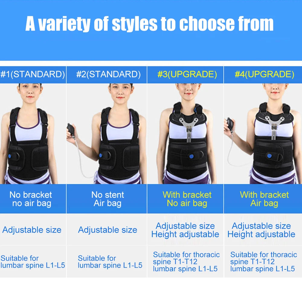 NEW High Quality Instrument Adults Kids Thoracic Full Back Brace Belt Kyphosis, Osteoporosis, Treatment Compression Fractures, Upper Spine Injuries Therapy, Pain Relief, Pre or Post Surgery Body Care Supplies Devices Health