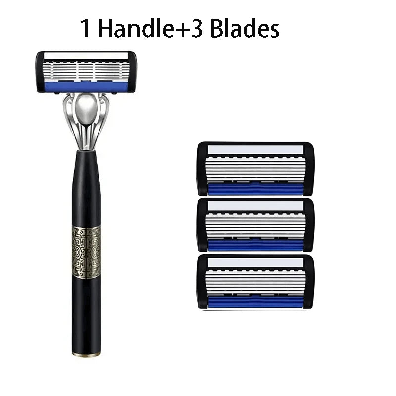 NEW Arrivals 7-Layers 18 Blades Set Manual Men's Razor, Stainless Steel Blades Razor For Men With Precision Trimmer, Metal Razor Holder