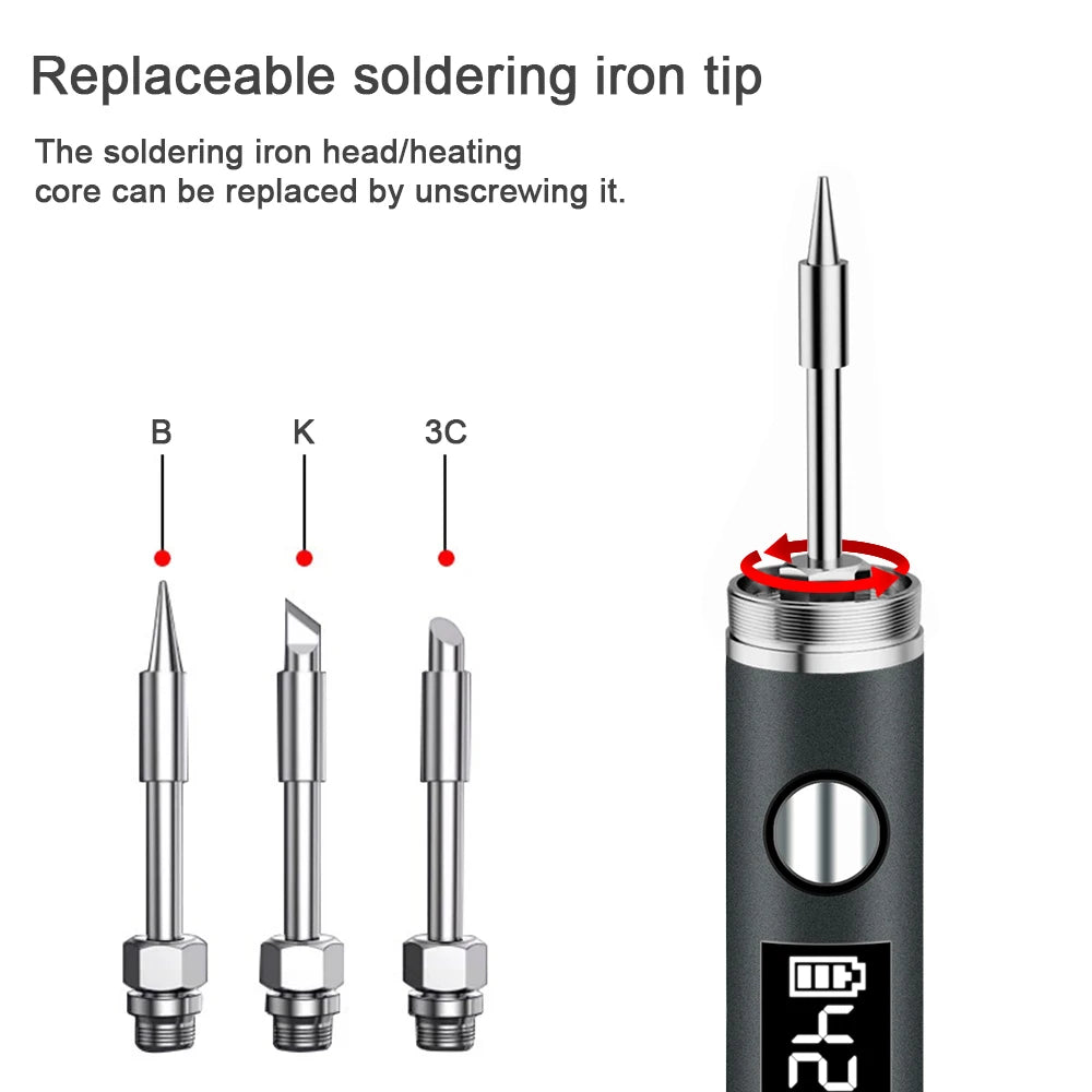 NEW Arrivals USB Soldering Iron Set Kit 5V 8W with Lithium Battery Portable Repair Welding Tools Electric Solder Iron Soldering Station Solder Wire