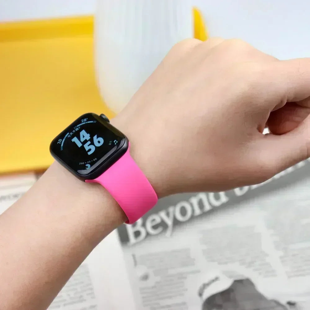 Original Silicone Strap For Apple Watch Band 44mm 38-40 42-46 41-45 46MM 49 mm Bracelet Watch Serie Accessories 10 9 7 4 5 6 8 SE Ultra 2 3 Electronics Supplies