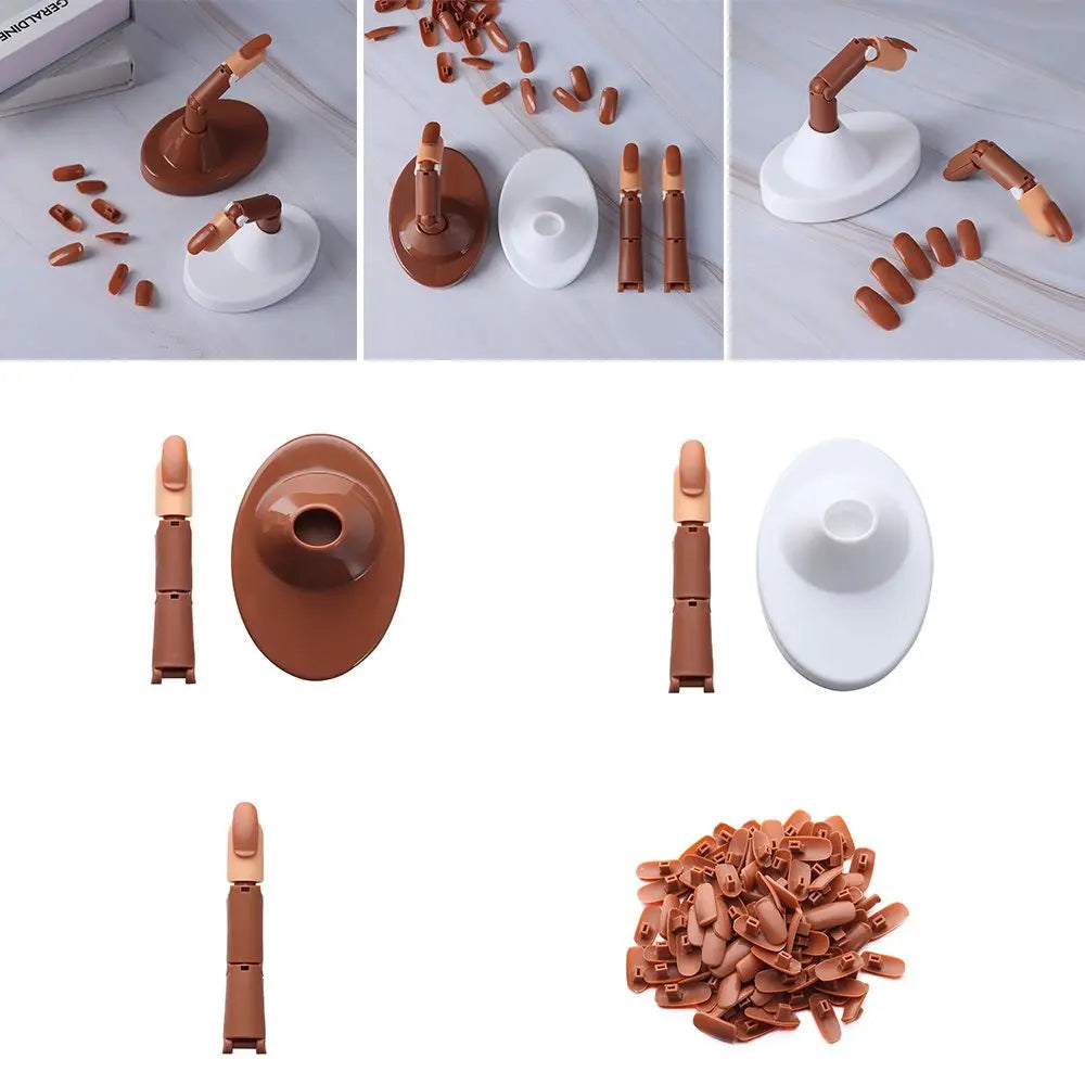 Showing Shelf Manicure Joint Finger Manipulator Nail Piece Set Beginner Practice Activity Finger With Base