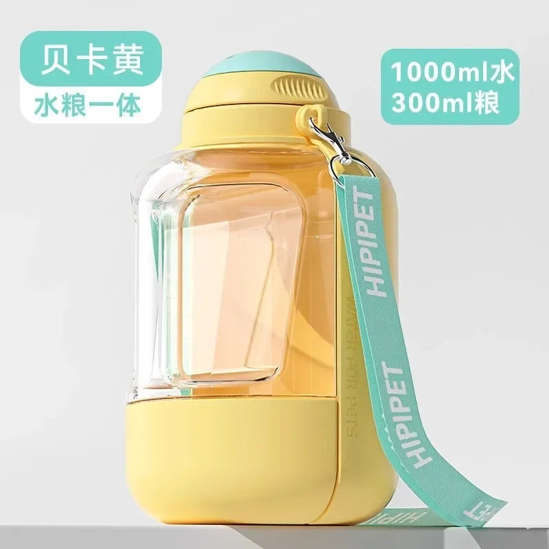 New Dog Ton Ton 1500ML Large Capacity Pet Outdoor Travel Hiking Running Drinking Pot Cat Water Dispenser Portable Cup Water and Food Integrated Bowl Pets Supplies