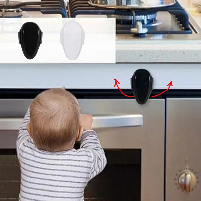 NEW Arrivals Baby Safety Oven Door Lock for Kitchen Child Safety Locks Children Protection Kids Safety Care Drawer Cabinet Double Button Locker Babies Safety Accessories Home Security Supplies
