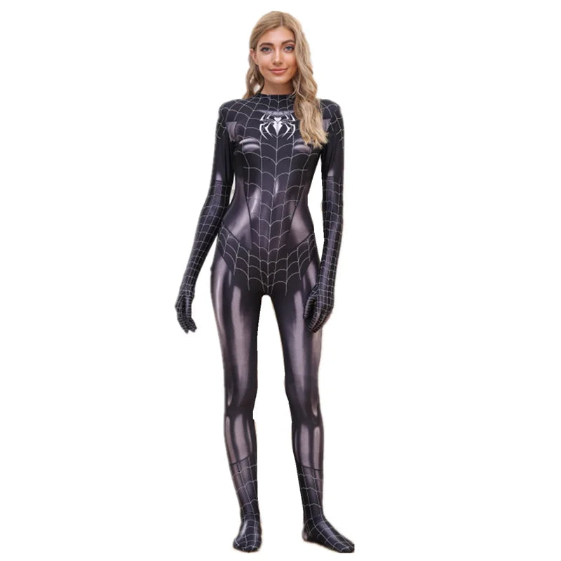 Movie Character Costume Sexy Jumpsuit with Mask for Halloween Cosplay Party with Cutout