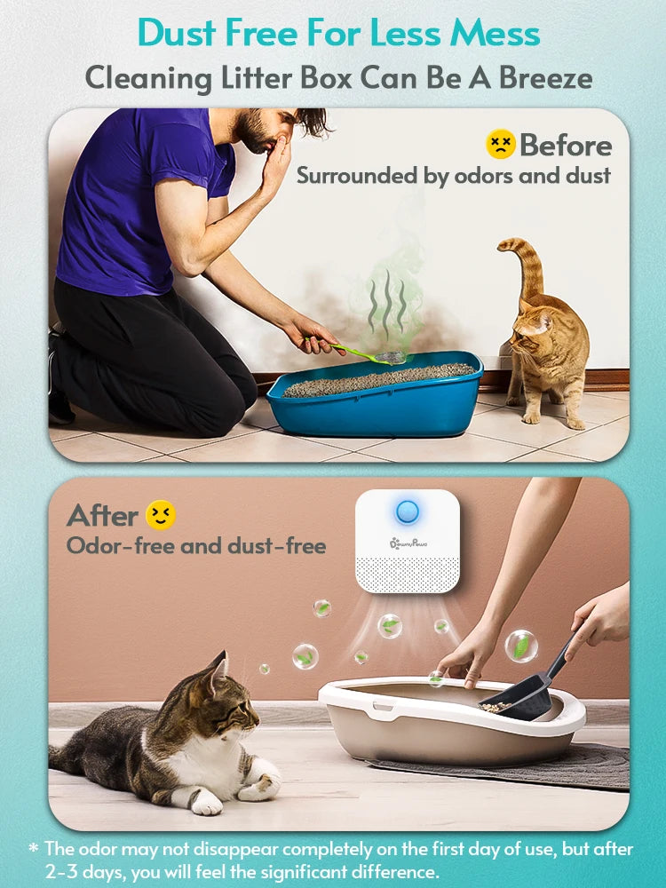 4000mAh Smart Cat Odor Purifier For Cat Litter Box Deodorizer Pet Toilet Air Purifier Dog Cat Litter Deodorant