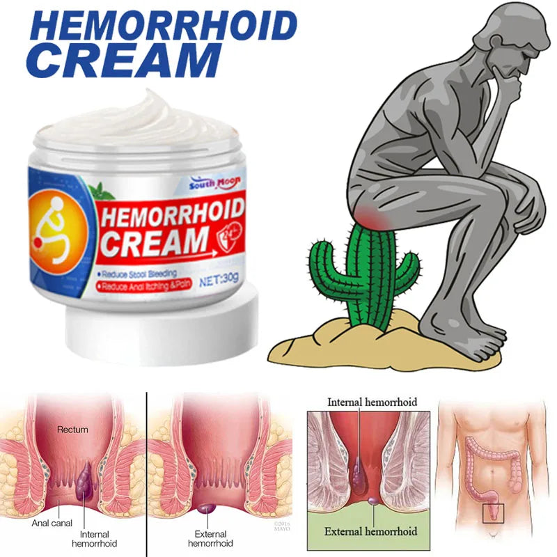 Herbal Hemorrhoid Cream Treatment Hemorrhoid Pain External Anal Fissure Relieve Anal Bleeding Swelling Ointment Beauty Health