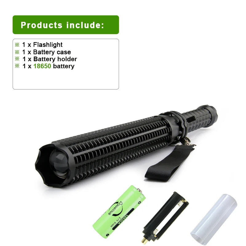 NEW Arrivals Self Defense Telescopic Zoom Flashlight LED Waterproof Baseball Bat Aluminum Alloy Torch Lamp For Emergency Anti Riot Equipment Women Men Safety Security Supplies