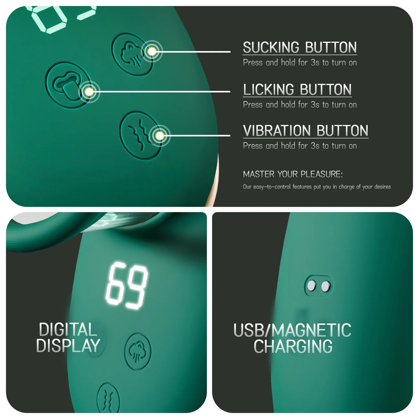 2 in 1 Clitoris Vibrator for Women Nipple Sucker Stimulator Sucking Vacuum False Dildo Orgasm Female Masturbation Adult Sex Toys
