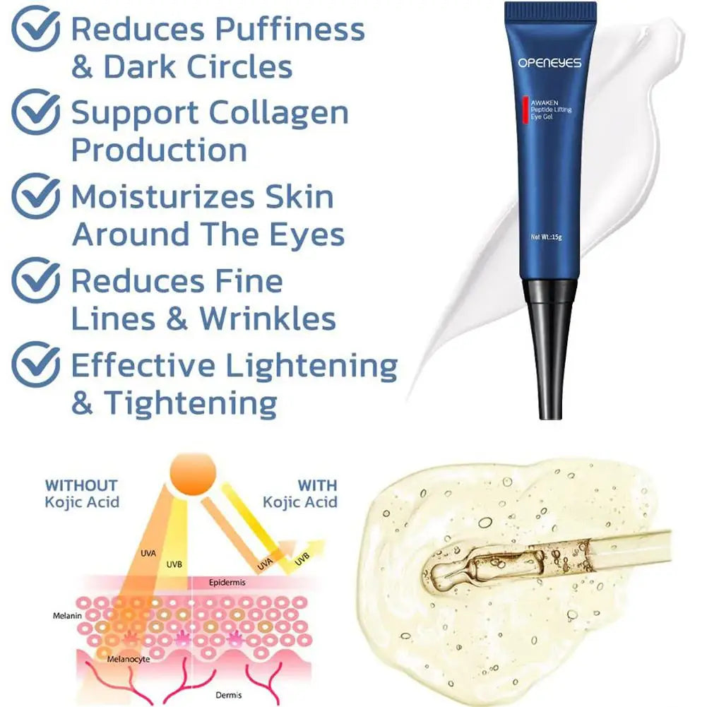 Korean Retinol Men Wrinkle Eye Bags Remove Puffiness Eye Cream Fade Dark Circles Eye Bag Tight Lift Anti Aging Eyes Serum Moisturizing Skin Care Products